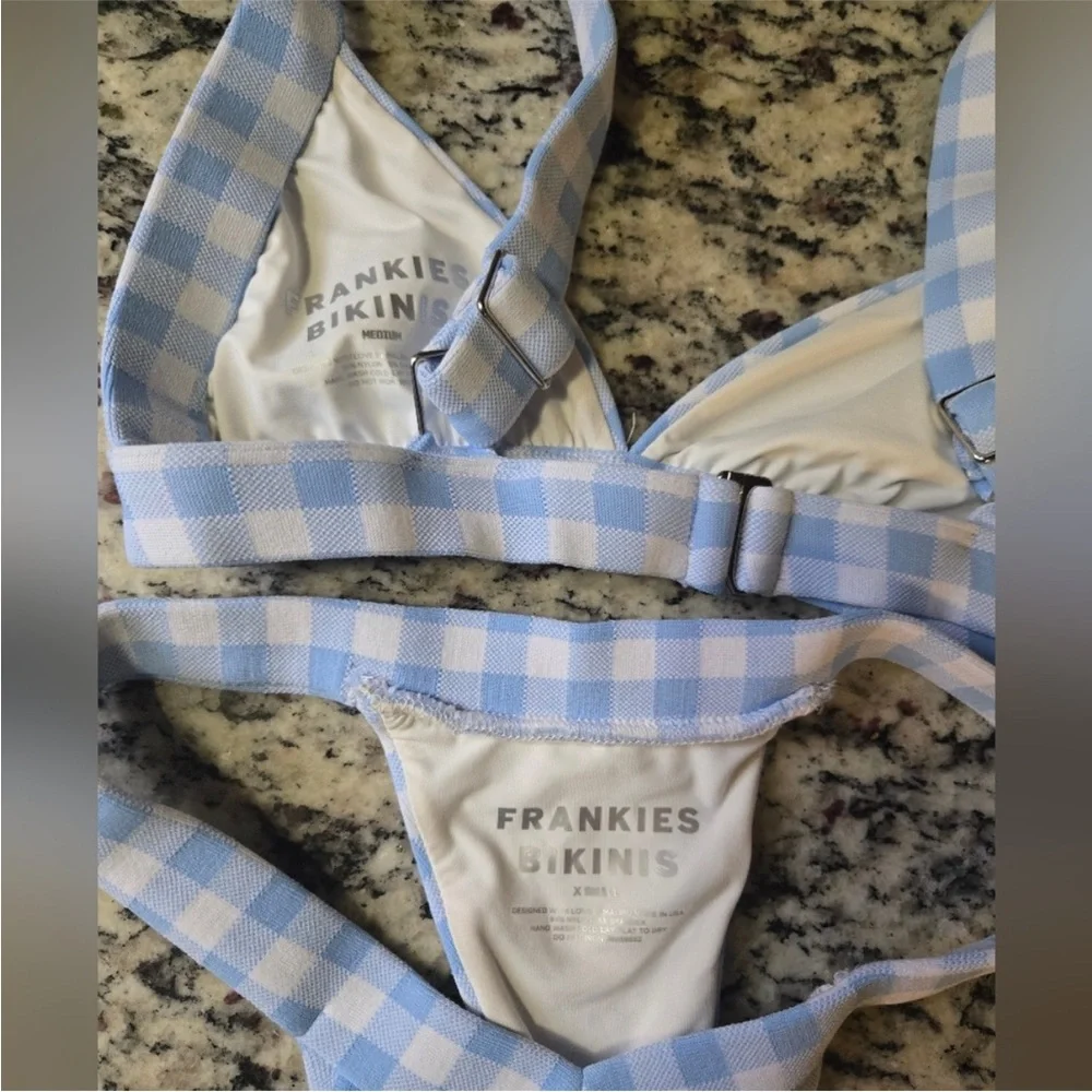 Frankie's Bikinis Bluebell Georgina & Grace Blue and White Checkered Bikini